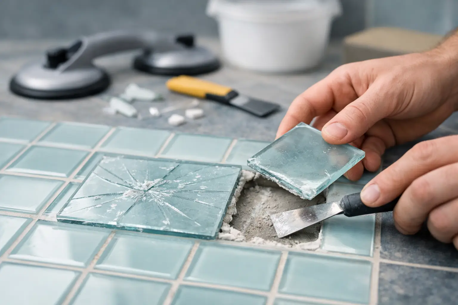 Replace Cracked Glass Tile Without More Damage